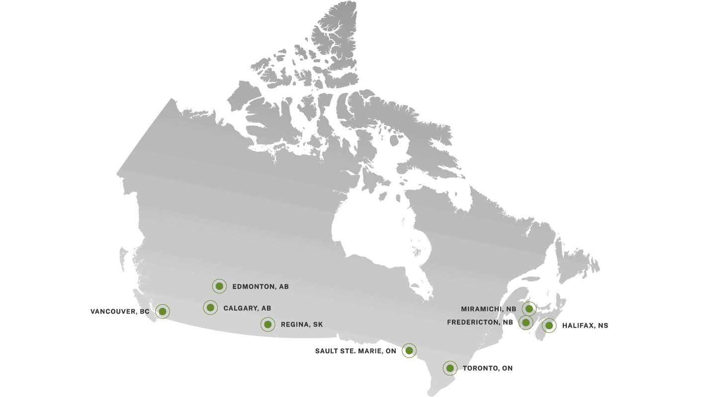 Map of the PQA offices across Canada.