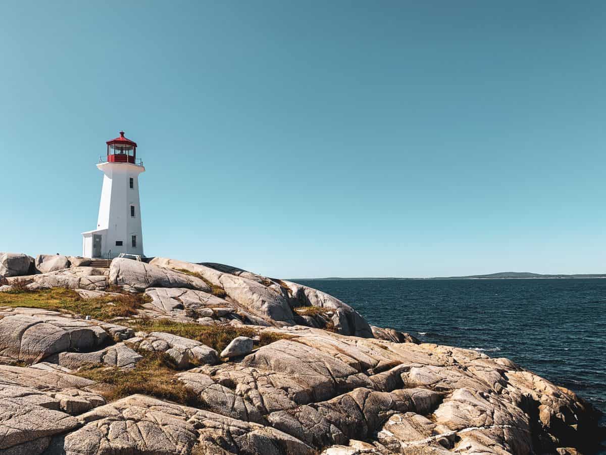 Lighthouse and Rocks at Peggys Cove, Nova Scotia